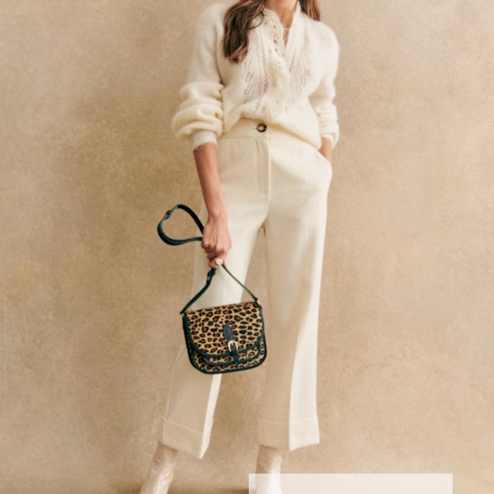 Sezane Damon cropped cream pants